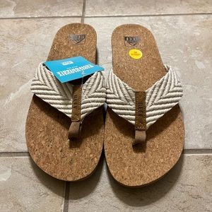 A pair of Reef flip Flops.